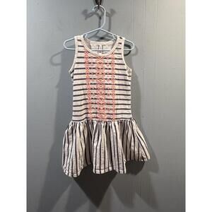Girls Fabkids Sleeveless Dress Size Medium White/ Blue